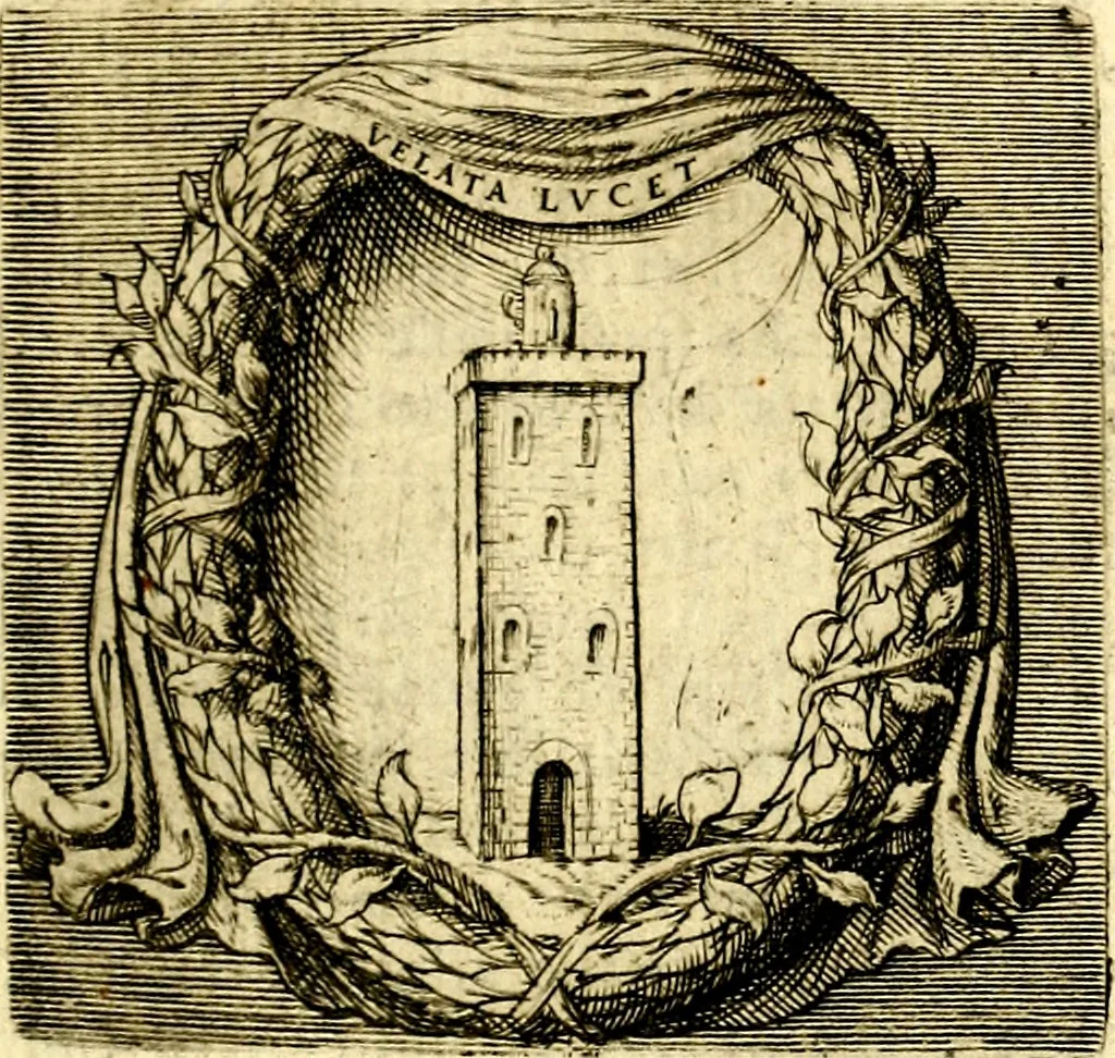 An illustration from Imprese illustri di diuersi, coi discorsi di Camillo Camilli, et con le figure intagliate in rame di Girolamo Porro Padouano .., 1586, leaf 60