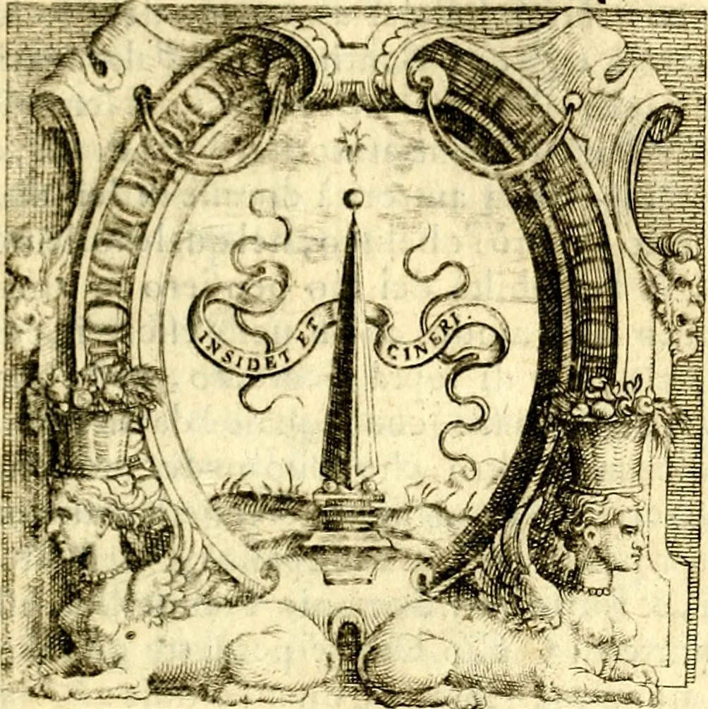 An illustration from Imprese illustri di diuersi, coi discorsi di Camillo Camilli, et con le figure intagliate in rame di Girolamo Porro Padouano .., 1586, leaf 66