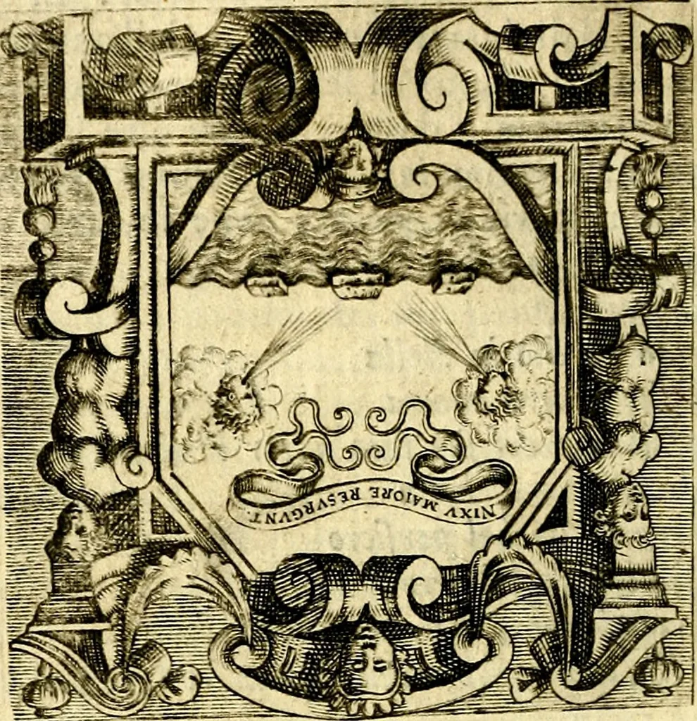An illustration from Imprese illustri di diuersi, coi discorsi di Camillo Camilli, et con le figure intagliate in rame di Girolamo Porro Padouano .., 1586, leaf 69