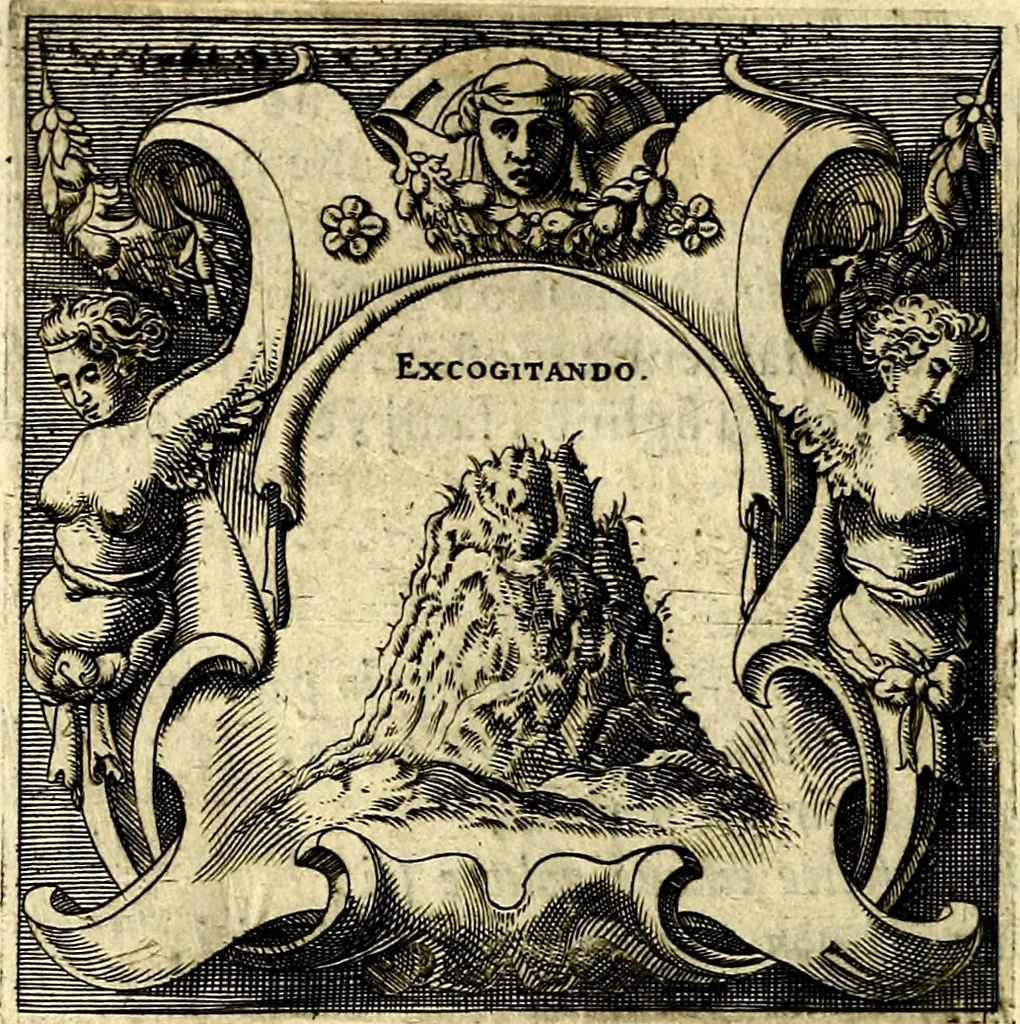 An illustration from Imprese illustri di diuersi, coi discorsi di Camillo Camilli, et con le figure intagliate in rame di Girolamo Porro Padouano .., 1586, leaf 87