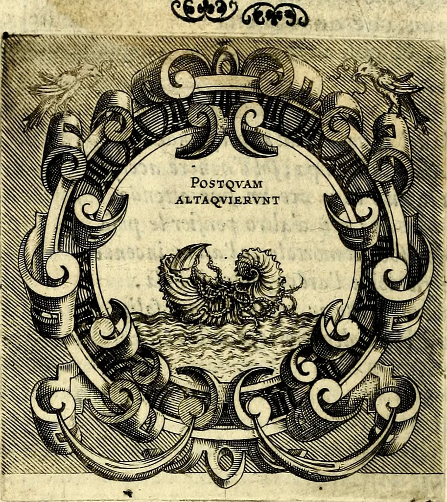 An illustration from Imprese illustri di diuersi, coi discorsi di Camillo Camilli, et con le figure intagliate in rame di Girolamo Porro Padouano .., 1586, leaf 93