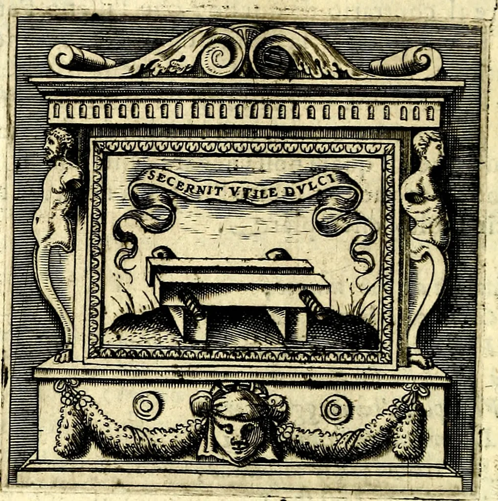 An illustration from Imprese illustri di diuersi, coi discorsi di Camillo Camilli, et con le figure intagliate in rame di Girolamo Porro Padouano .., 1586, leaf 99
