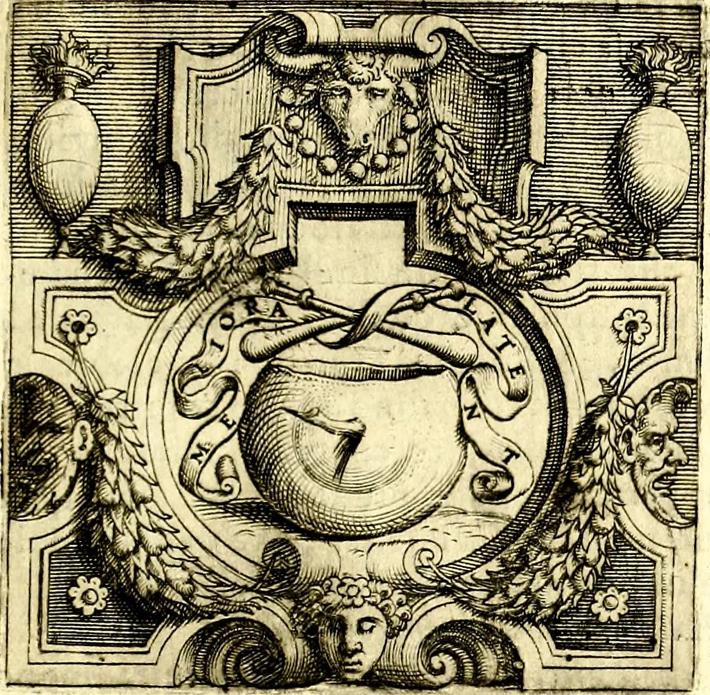 An illustration from Imprese illustri di diuersi, coi discorsi di Camillo Camilli, et con le figure intagliate in rame di Girolamo Porro Padouano .., 1586, leaf 108