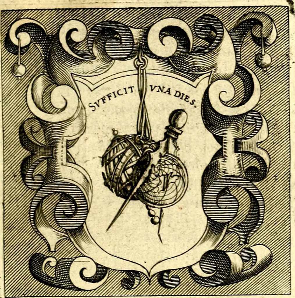 An illustration from Imprese illustri di diuersi, coi discorsi di Camillo Camilli, et con le figure intagliate in rame di Girolamo Porro Padouano .., 1586, leaf 114