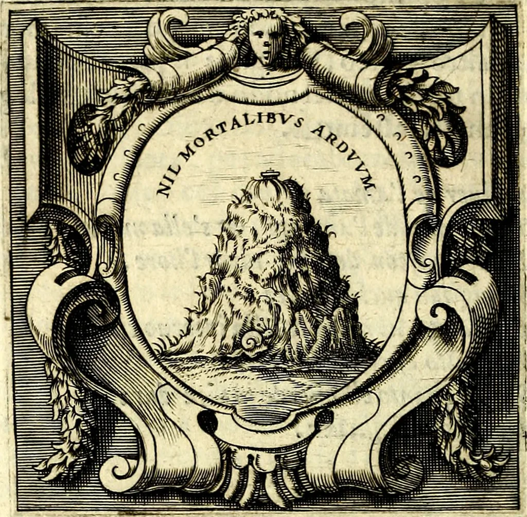 An illustration from Imprese illustri di diuersi, coi discorsi di Camillo Camilli, et con le figure intagliate in rame di Girolamo Porro Padouano .., 1586, leaf 129