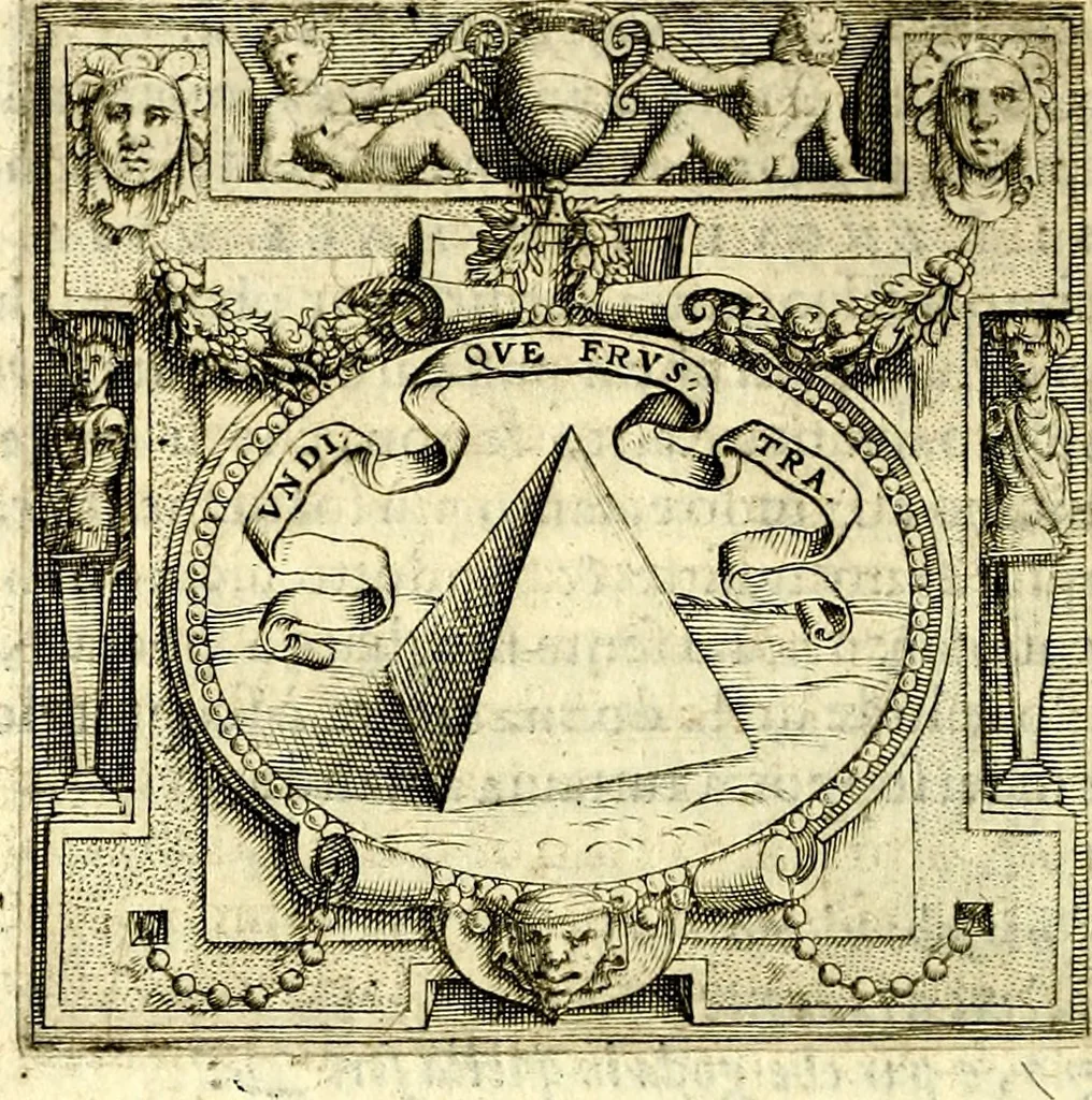 An illustration from Imprese illustri di diuersi, coi discorsi di Camillo Camilli, et con le figure intagliate in rame di Girolamo Porro Padouano .., 1586, leaf 135