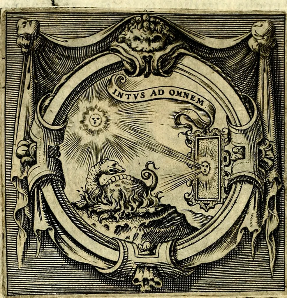 An illustration from Imprese illustri di diuersi, coi discorsi di Camillo Camilli, et con le figure intagliate in rame di Girolamo Porro Padouano .., 1586, leaf 141