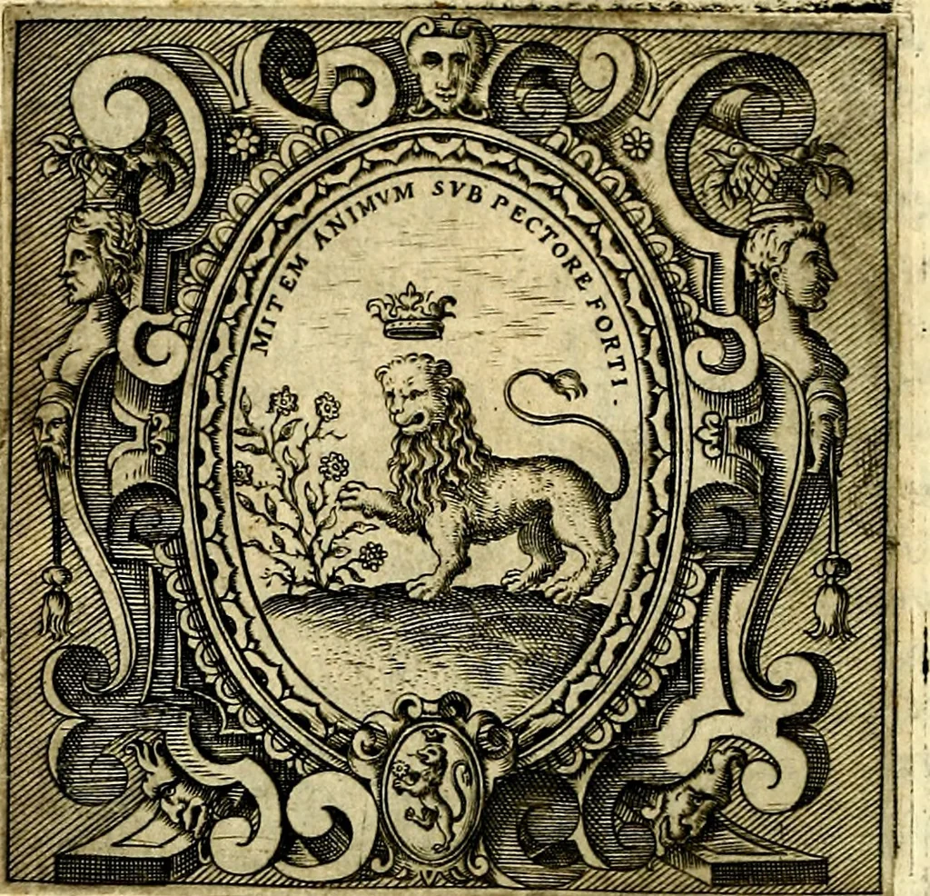 An illustration from Imprese illustri di diuersi, coi discorsi di Camillo Camilli, et con le figure intagliate in rame di Girolamo Porro Padouano .., 1586, leaf 153