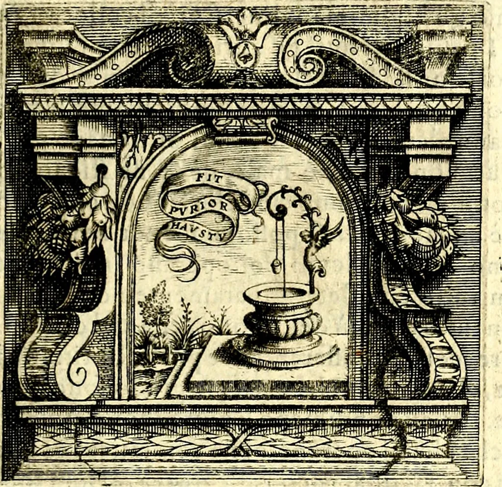 An illustration from Imprese illustri di diuersi, coi discorsi di Camillo Camilli, et con le figure intagliate in rame di Girolamo Porro Padouano .., 1586, leaf 164