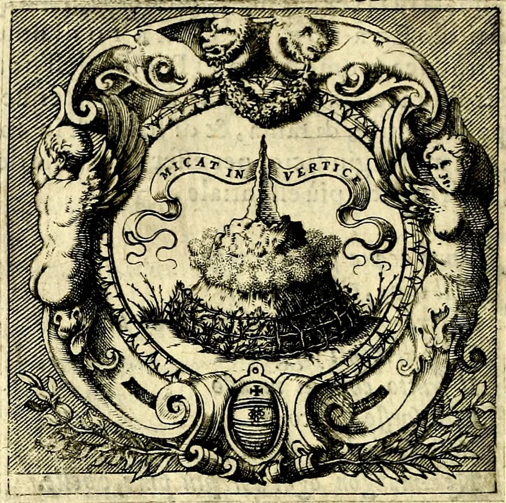 An illustration from Imprese illustri di diuersi, coi discorsi di Camillo Camilli, et con le figure intagliate in rame di Girolamo Porro Padouano .., 1586, leaf 167