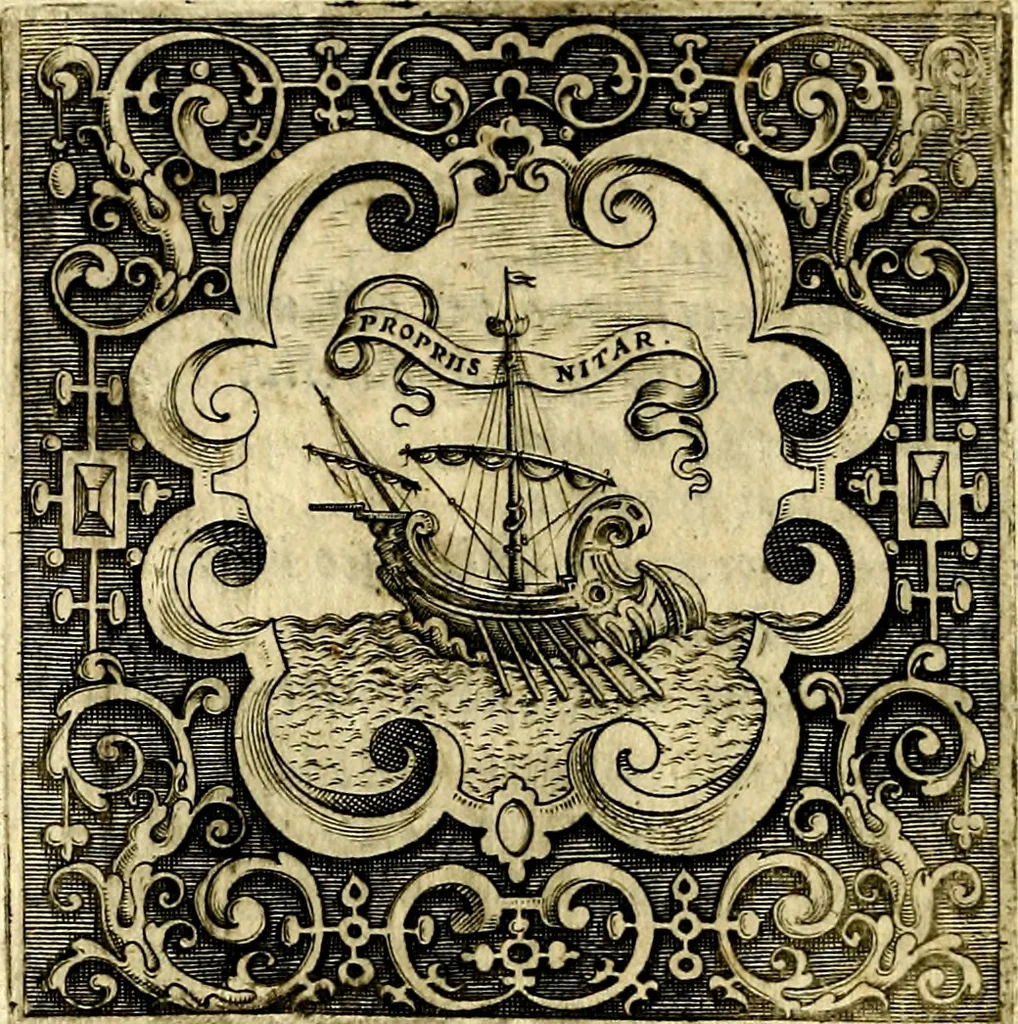 An illustration from Imprese illustri di diuersi, coi discorsi di Camillo Camilli, et con le figure intagliate in rame di Girolamo Porro Padouano .., 1586, leaf 179
