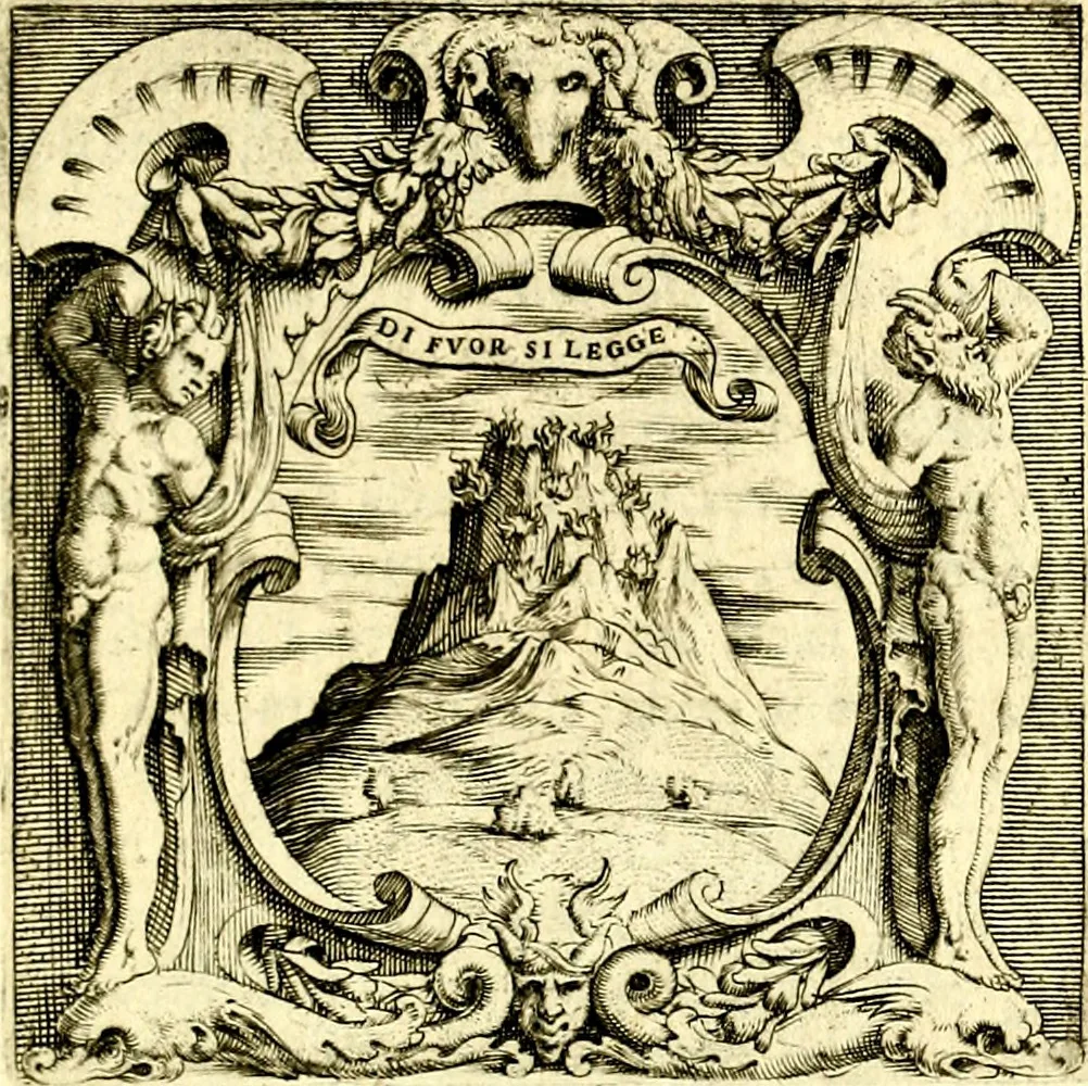 An illustration from Imprese illustri di diuersi, coi discorsi di Camillo Camilli, et con le figure intagliate in rame di Girolamo Porro Padouano .., 1586, leaf 204