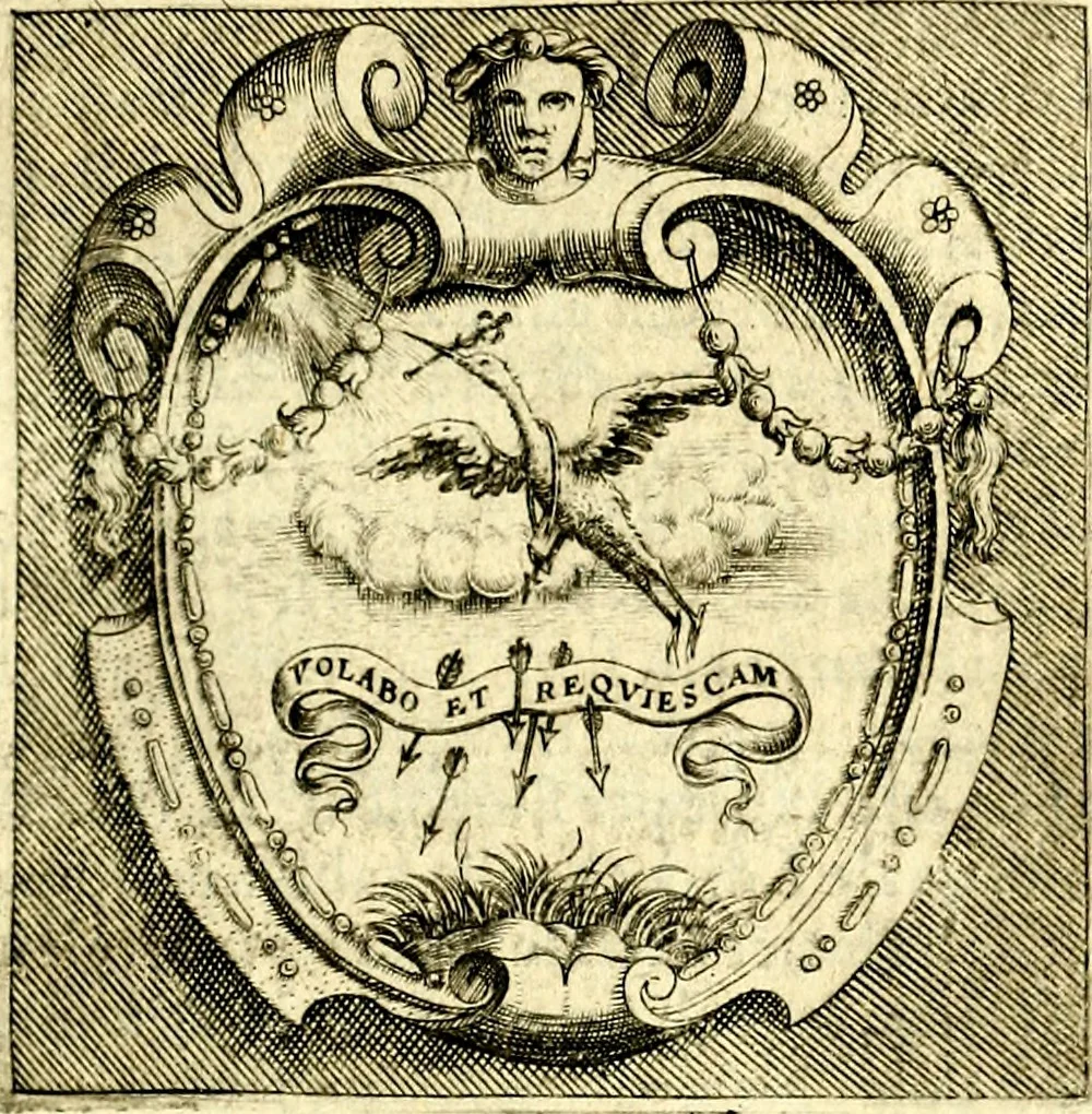 An illustration from Imprese illustri di diuersi, coi discorsi di Camillo Camilli, et con le figure intagliate in rame di Girolamo Porro Padouano .., 1586, leaf 216