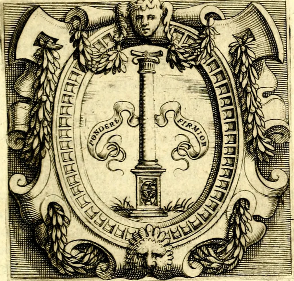 An illustration from Imprese illustri di diuersi, coi discorsi di Camillo Camilli, et con le figure intagliate in rame di Girolamo Porro Padouano .., 1586, leaf 222