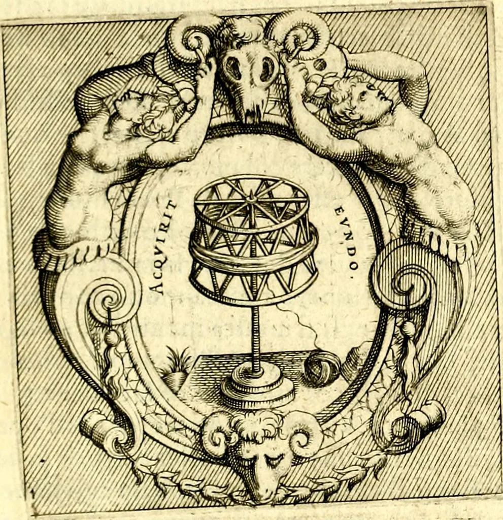 An illustration from Imprese illustri di diuersi, coi discorsi di Camillo Camilli, et con le figure intagliate in rame di Girolamo Porro Padouano .., 1586, leaf 240