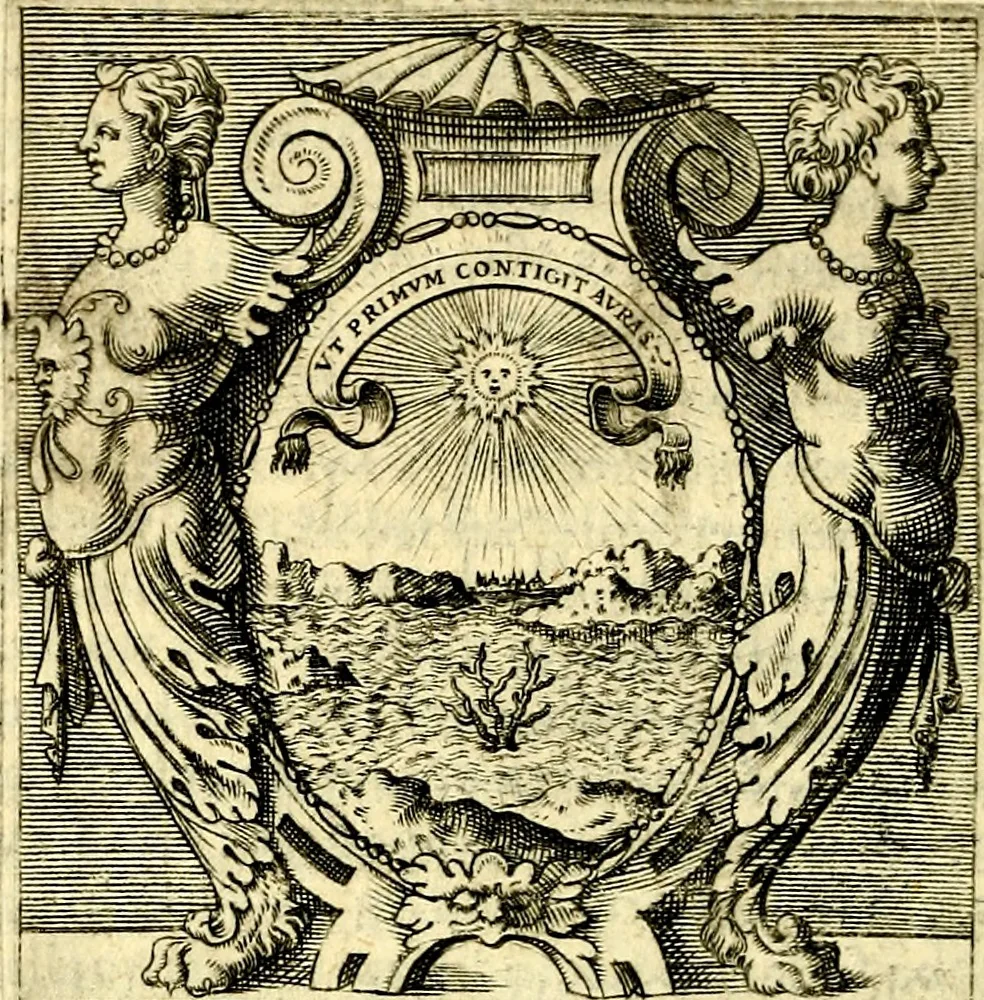 An illustration from Imprese illustri di diuersi, coi discorsi di Camillo Camilli, et con le figure intagliate in rame di Girolamo Porro Padouano .., 1586, leaf 255