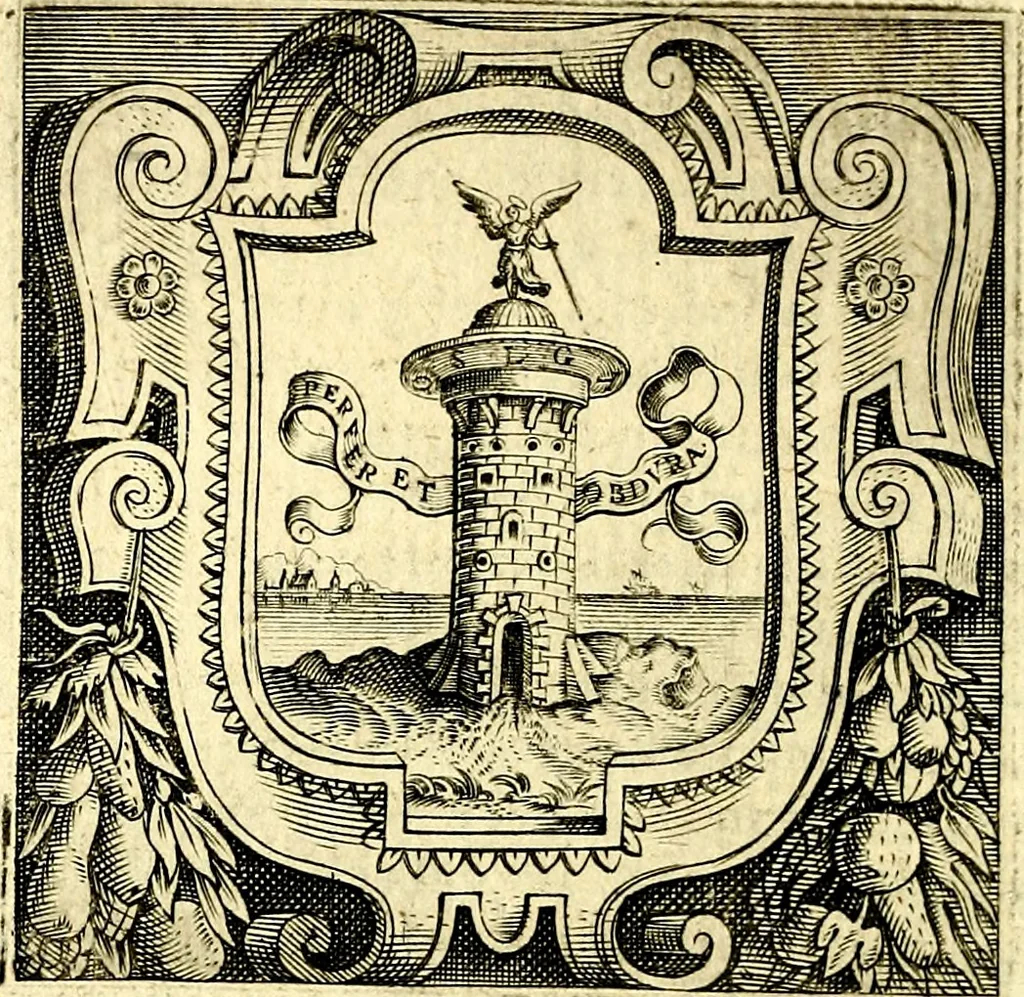 An illustration from Imprese illustri di diuersi, coi discorsi di Camillo Camilli, et con le figure intagliate in rame di Girolamo Porro Padouano .., 1586, leaf 267