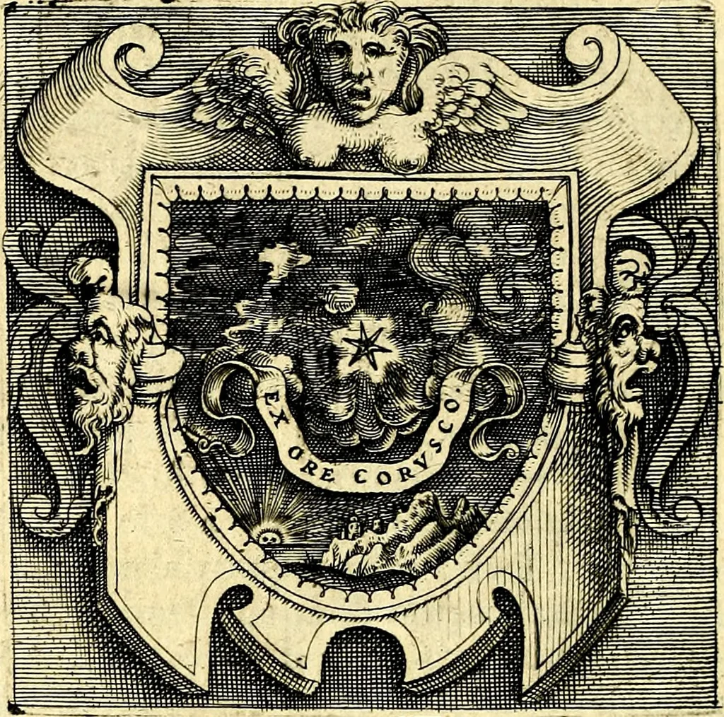An illustration from Imprese illustri di diuersi, coi discorsi di Camillo Camilli, et con le figure intagliate in rame di Girolamo Porro Padouano .., 1586, leaf 285