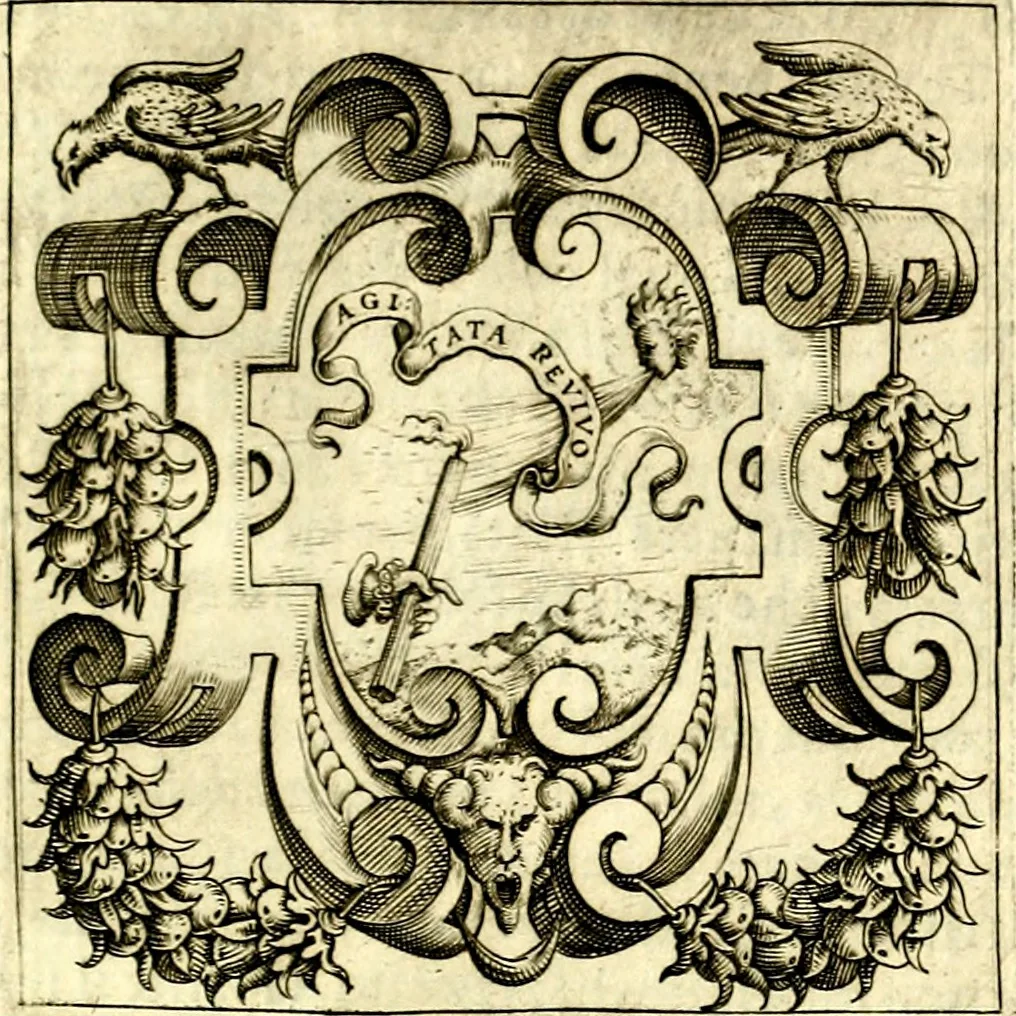 An illustration from Imprese illustri di diuersi, coi discorsi di Camillo Camilli, et con le figure intagliate in rame di Girolamo Porro Padouano .., 1586, leaf 306