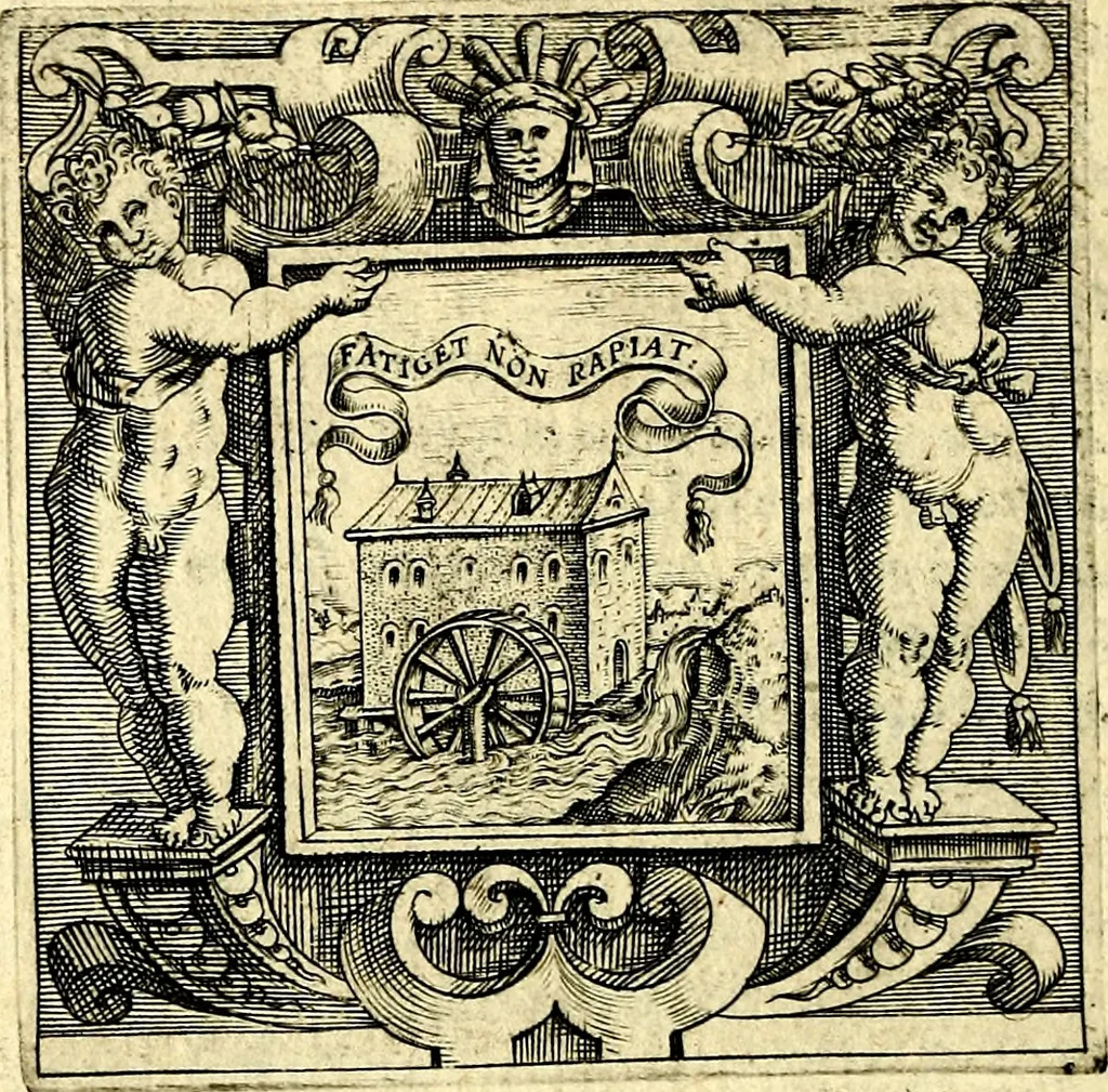 An illustration from Imprese illustri di diuersi, coi discorsi di Camillo Camilli, et con le figure intagliate in rame di Girolamo Porro Padouano .., 1586, leaf 309