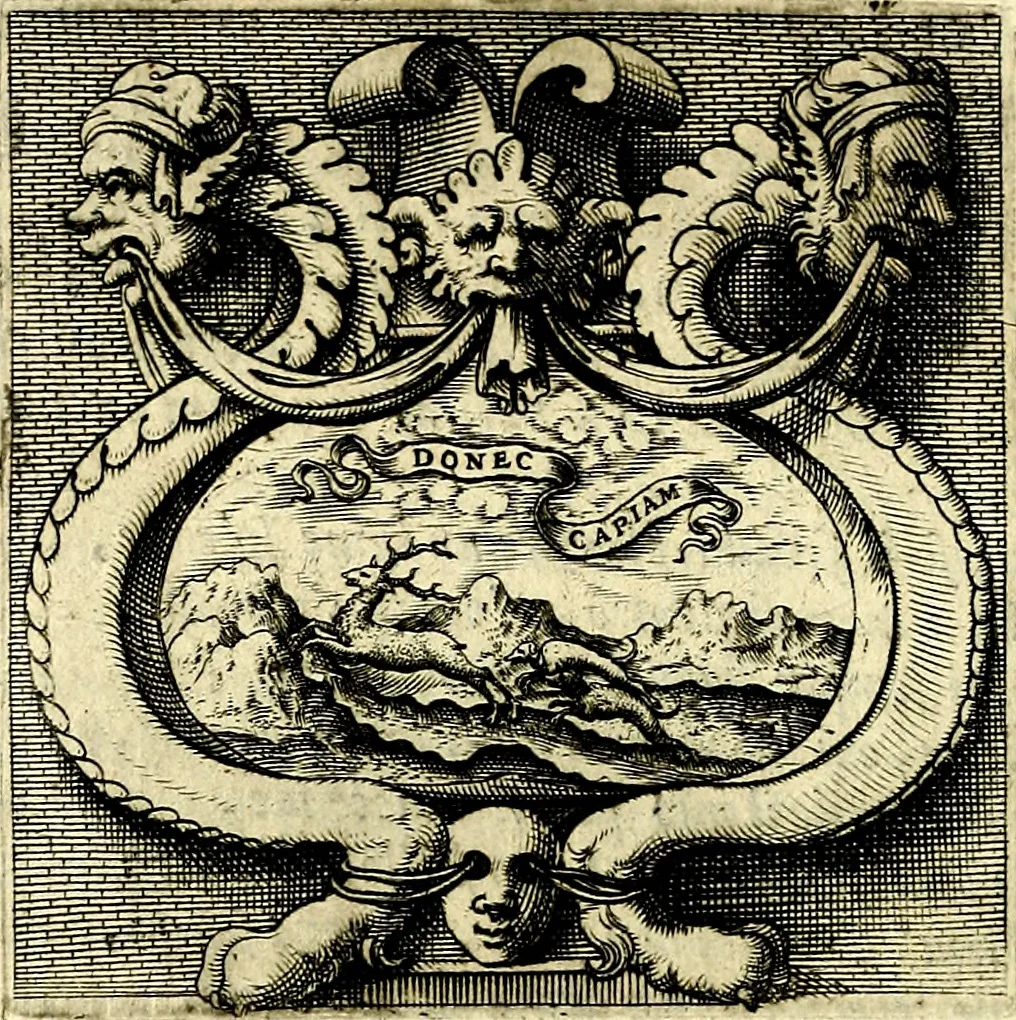 An illustration from Imprese illustri di diuersi, coi discorsi di Camillo Camilli, et con le figure intagliate in rame di Girolamo Porro Padouano .., 1586, leaf 39