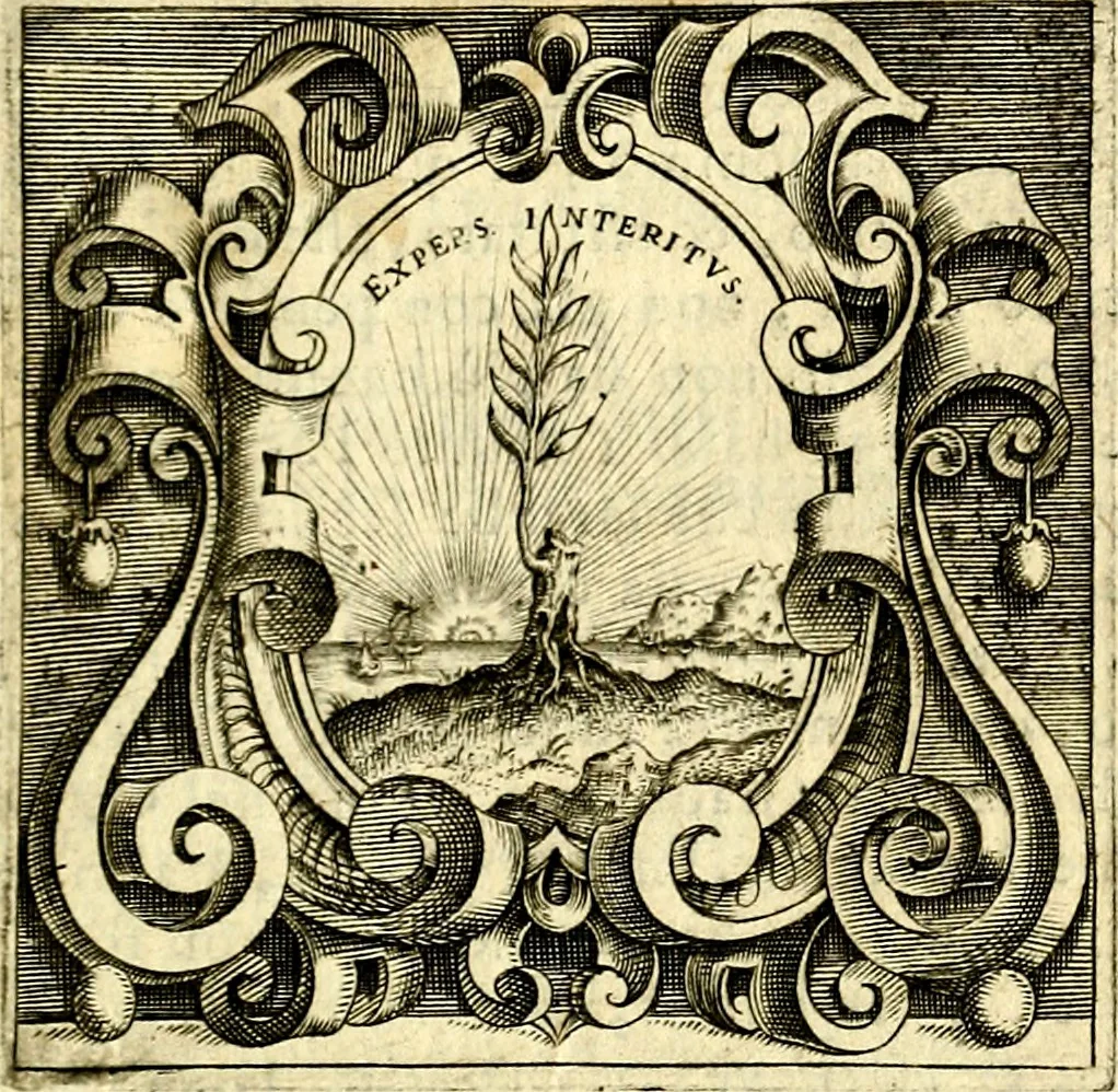 An illustration from Imprese illustri di diuersi, coi discorsi di Camillo Camilli, et con le figure intagliate in rame di Girolamo Porro Padouano .., 1586, leaf 42