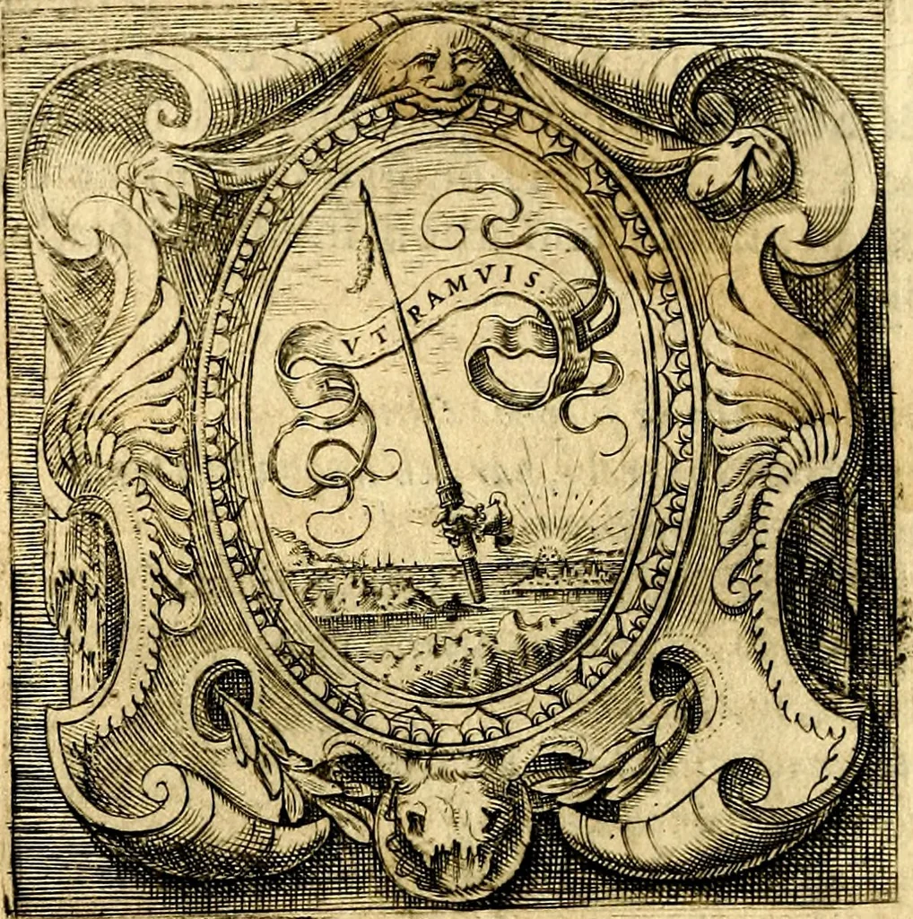 An illustration from Imprese illustri di diuersi, coi discorsi di Camillo Camilli, et con le figure intagliate in rame di Girolamo Porro Padouano .., 1586, leaf 45
