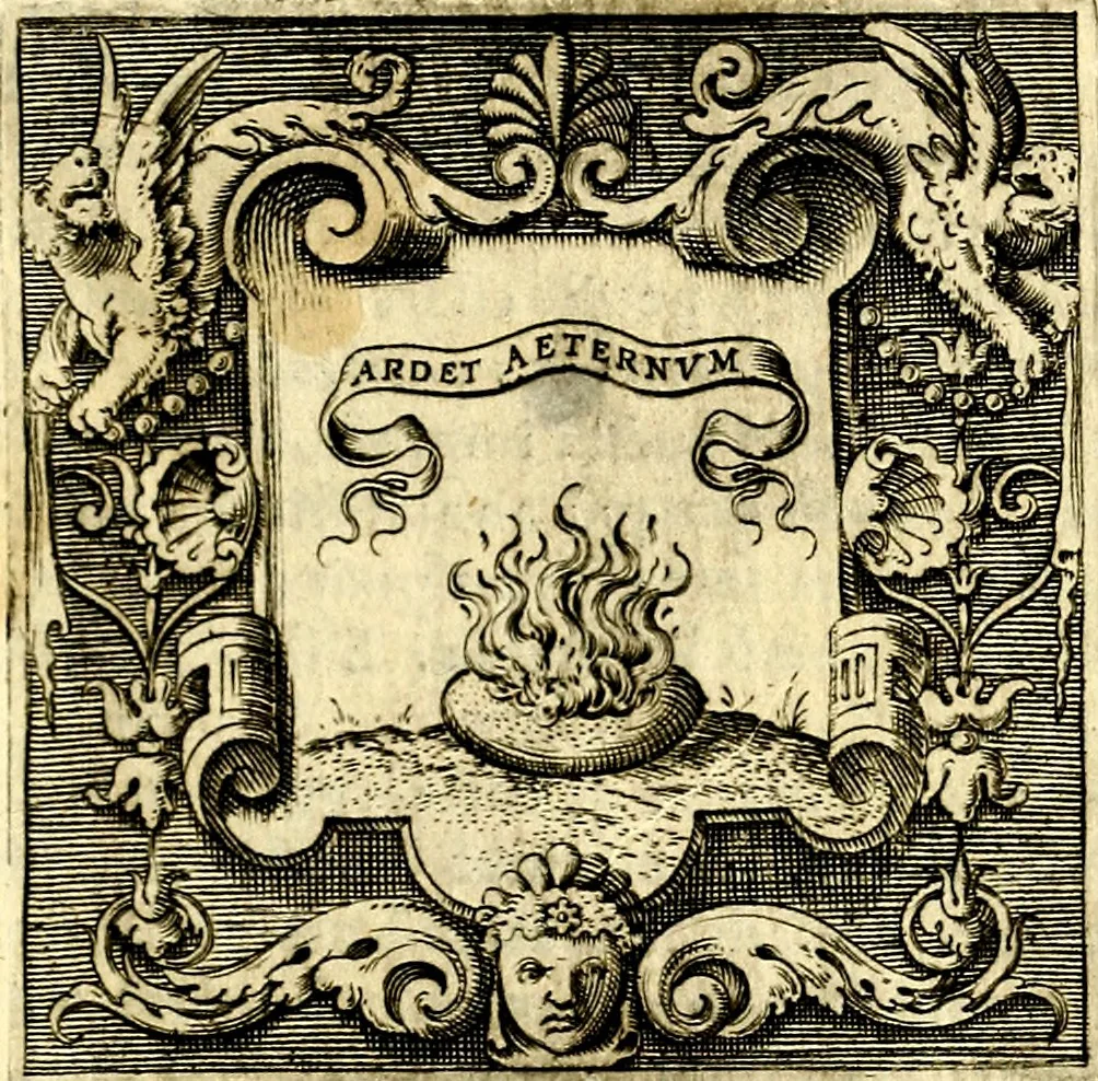 An illustration from Imprese illustri di diuersi, coi discorsi di Camillo Camilli, et con le figure intagliate in rame di Girolamo Porro Padouano .., 1586, leaf 48