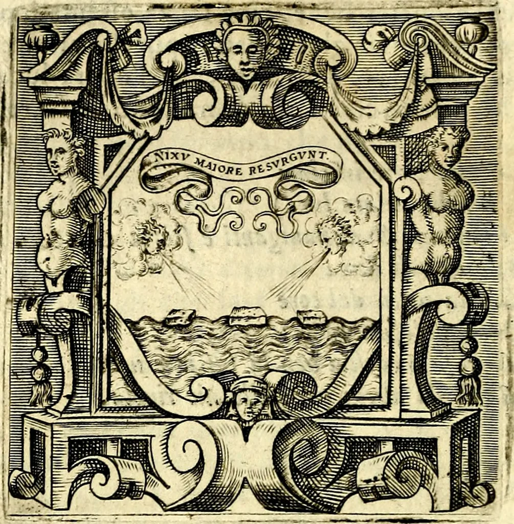 An illustration from Imprese illustri di diuersi, coi discorsi di Camillo Camilli, et con le figure intagliate in rame di Girolamo Porro Padouano .., 1586, leaf 63