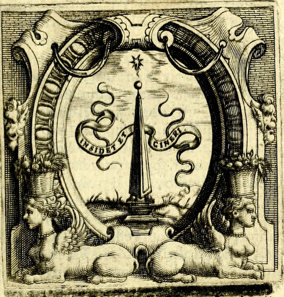 An illustration from Imprese illustri di diuersi, coi discorsi di Camillo Camilli, et con le figure intagliate in rame di Girolamo Porro Padouano .., 1586, leaf 66