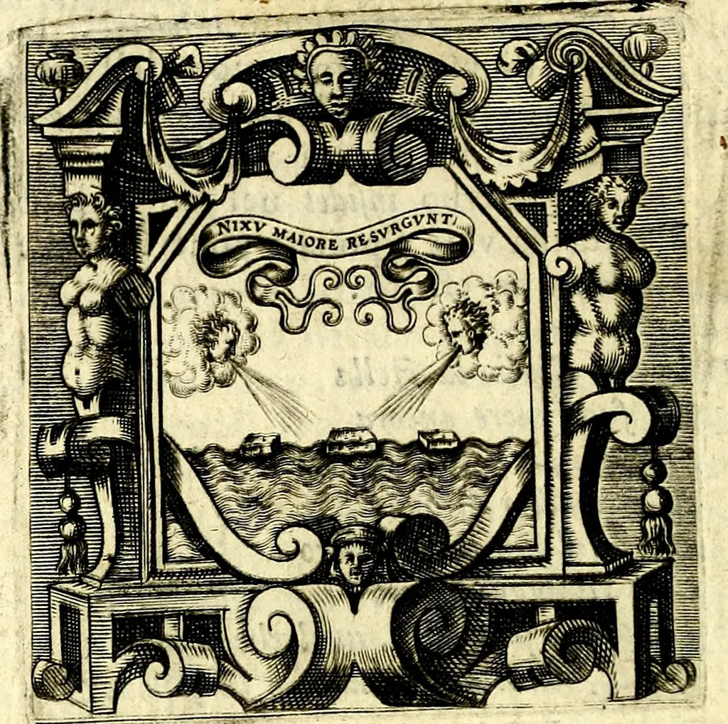 An illustration from Imprese illustri di diuersi, coi discorsi di Camillo Camilli, et con le figure intagliate in rame di Girolamo Porro Padouano .., 1586, leaf 69