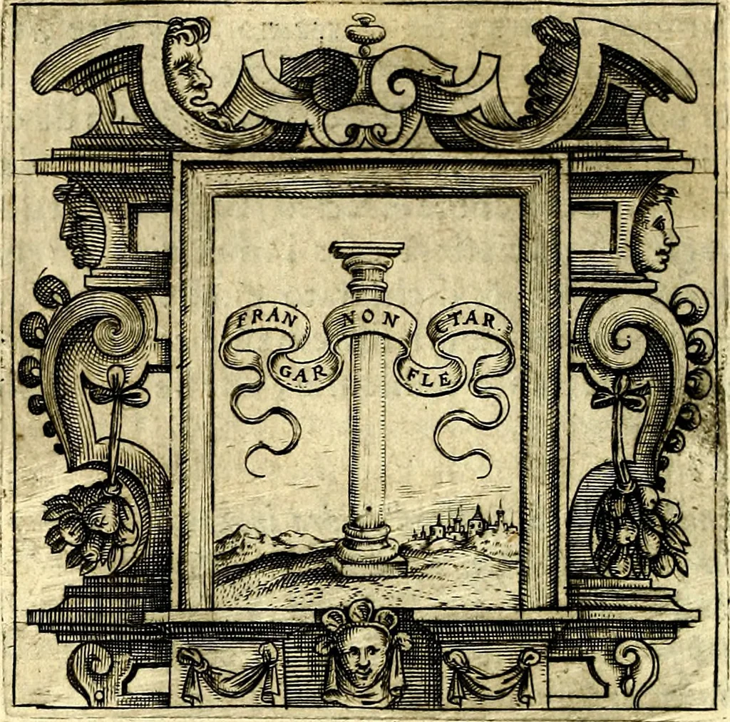 An illustration from Imprese illustri di diuersi, coi discorsi di Camillo Camilli, et con le figure intagliate in rame di Girolamo Porro Padouano .., 1586, leaf 81
