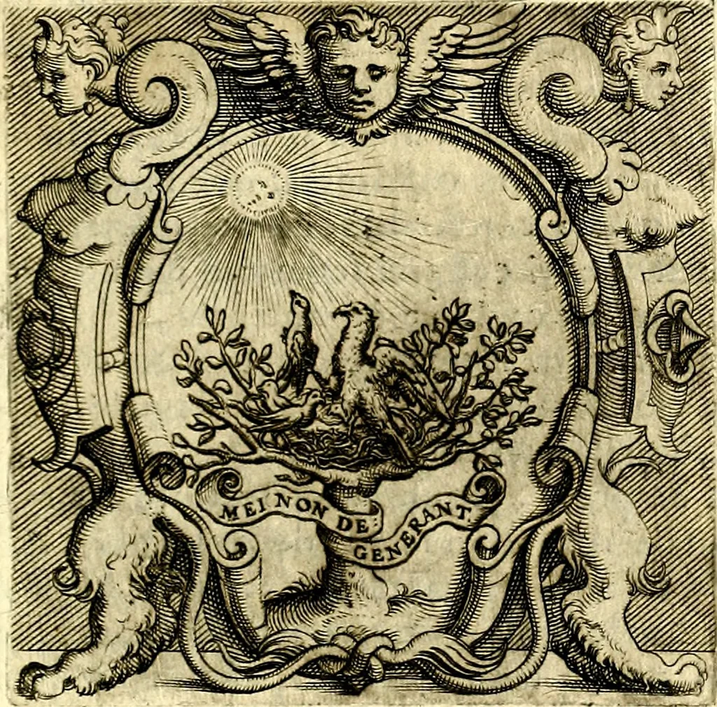 An illustration from Imprese illustri di diuersi, coi discorsi di Camillo Camilli, et con le figure intagliate in rame di Girolamo Porro Padouano .., 1586, leaf 84