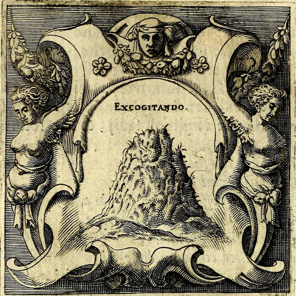 An illustration from Imprese illustri di diuersi, coi discorsi di Camillo Camilli, et con le figure intagliate in rame di Girolamo Porro Padouano .., 1586, leaf 87