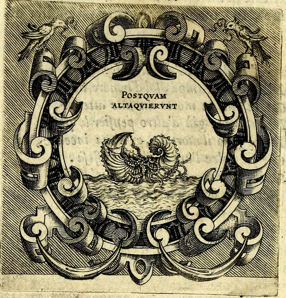 An illustration from Imprese illustri di diuersi, coi discorsi di Camillo Camilli, et con le figure intagliate in rame di Girolamo Porro Padouano .., 1586, leaf 93