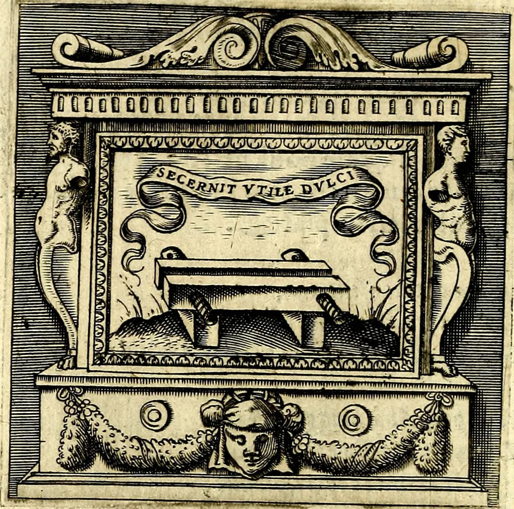 An illustration from Imprese illustri di diuersi, coi discorsi di Camillo Camilli, et con le figure intagliate in rame di Girolamo Porro Padouano .., 1586, leaf 99