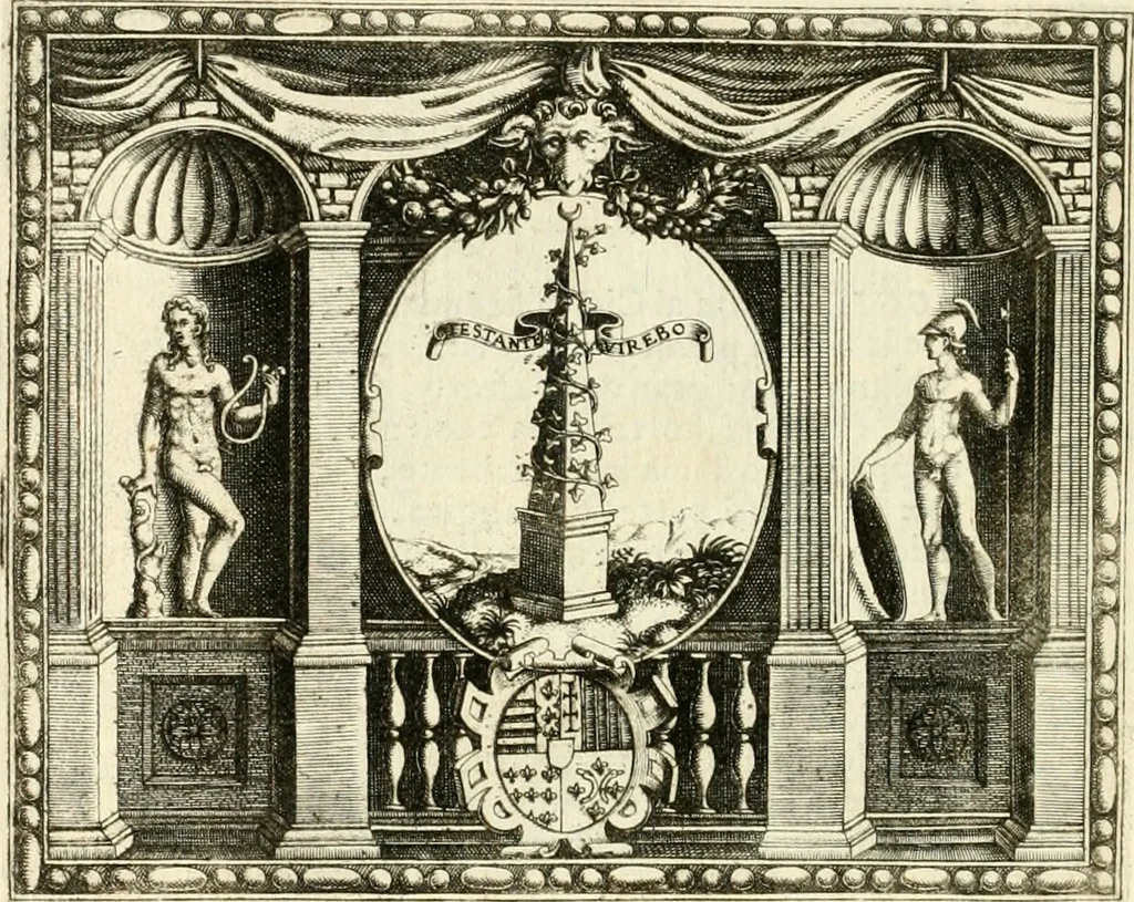 An illustration from Le imprese illvstri : con espositioni et discorsi, 1566, leaf 173