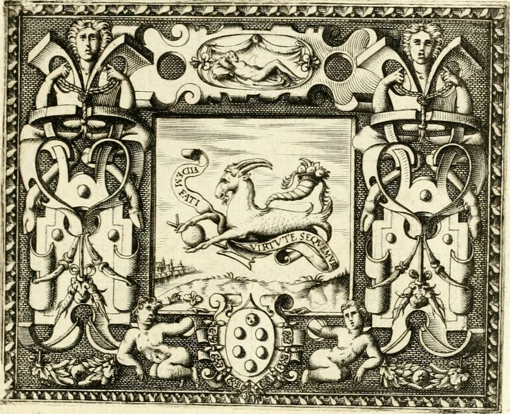 An illustration from Le imprese illvstri : con espositioni et discorsi, 1566, leaf 184