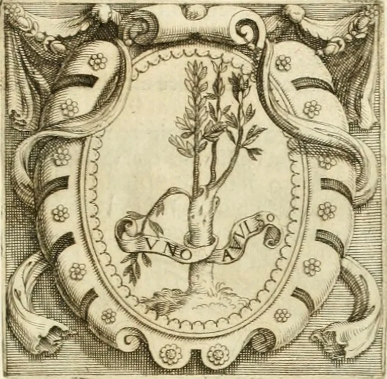 An illustration from Le imprese illvstri : con espositioni et discorsi, 1566, leaf 186
