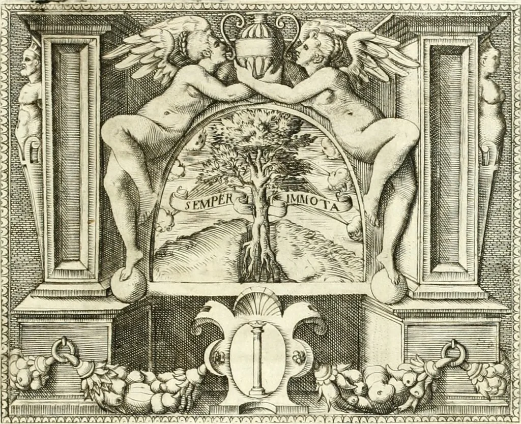 An illustration from Le imprese illvstri : con espositioni et discorsi, 1566, leaf 354