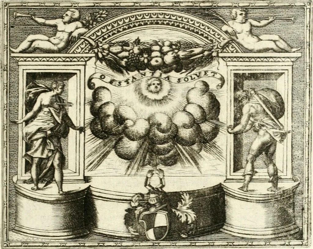 An illustration from Le imprese illvstri : con espositioni et discorsi, 1566, leaf 396
