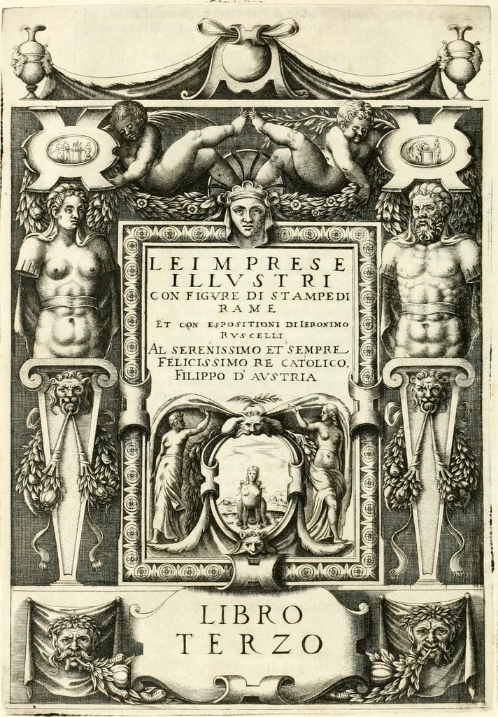 An illustration from Le imprese illvstri : con espositioni et discorsi, 1566, leaf 423