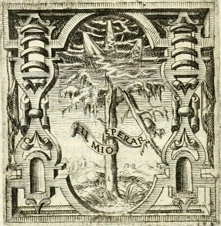 An illustration from Le imprese illvstri : con espositioni et discorsi, 1566, leaf 493