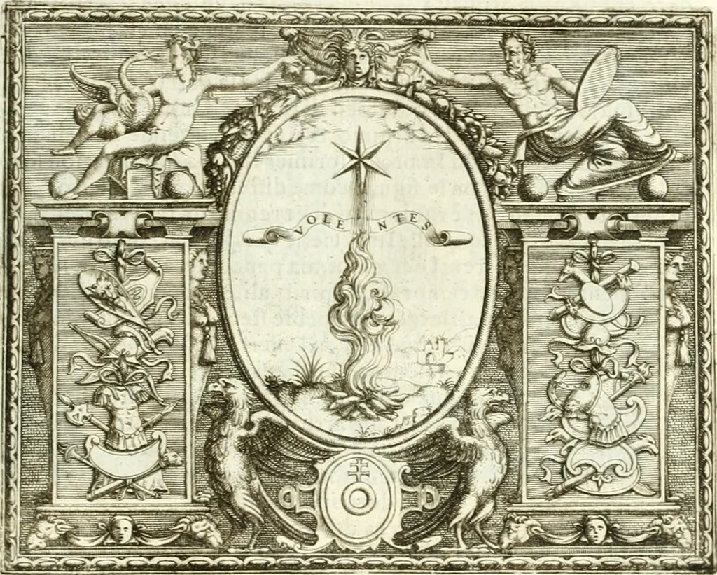 An illustration from Le imprese illvstri : con espositioni et discorsi, 1566, leaf 496