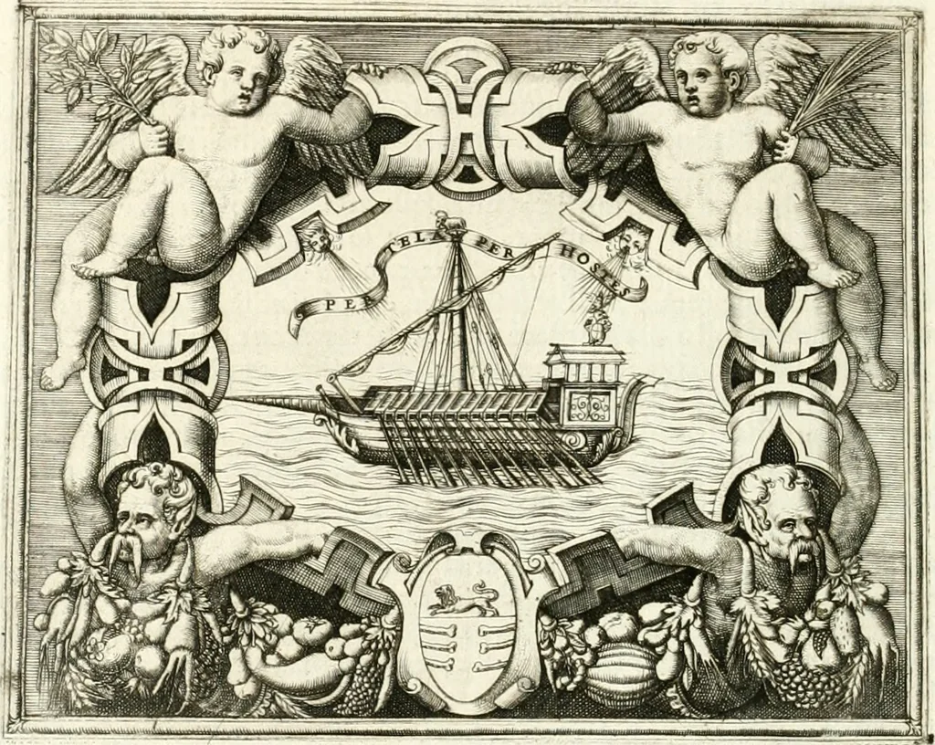 An illustration from Le imprese illvstri : con espositioni et discorsi, 1566, leaf 593