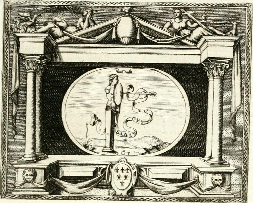 An illustration from Le imprese illvstri : con espositioni et discorsi, 1566, leaf 62