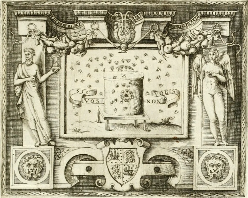 An illustration from Le imprese illvstri : con espositioni et discorsi, 1566, leaf 84