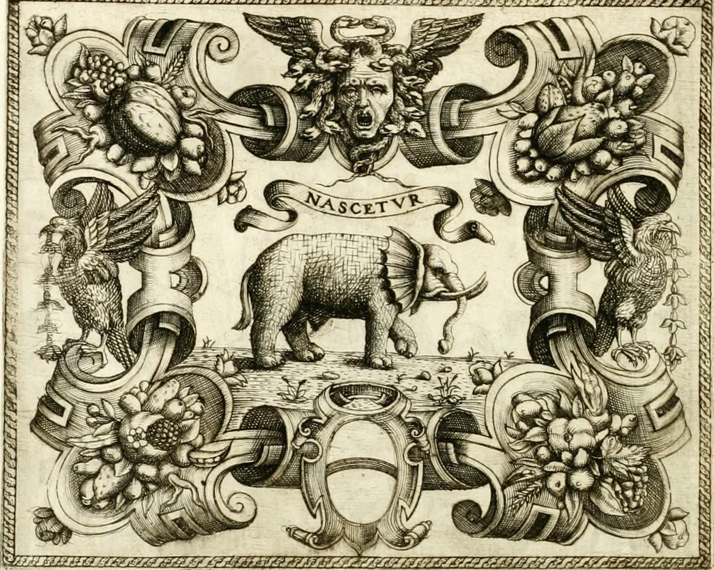 An illustration from Le imprese illvstri : con espositioni et discorsi, 1566, leaf 87