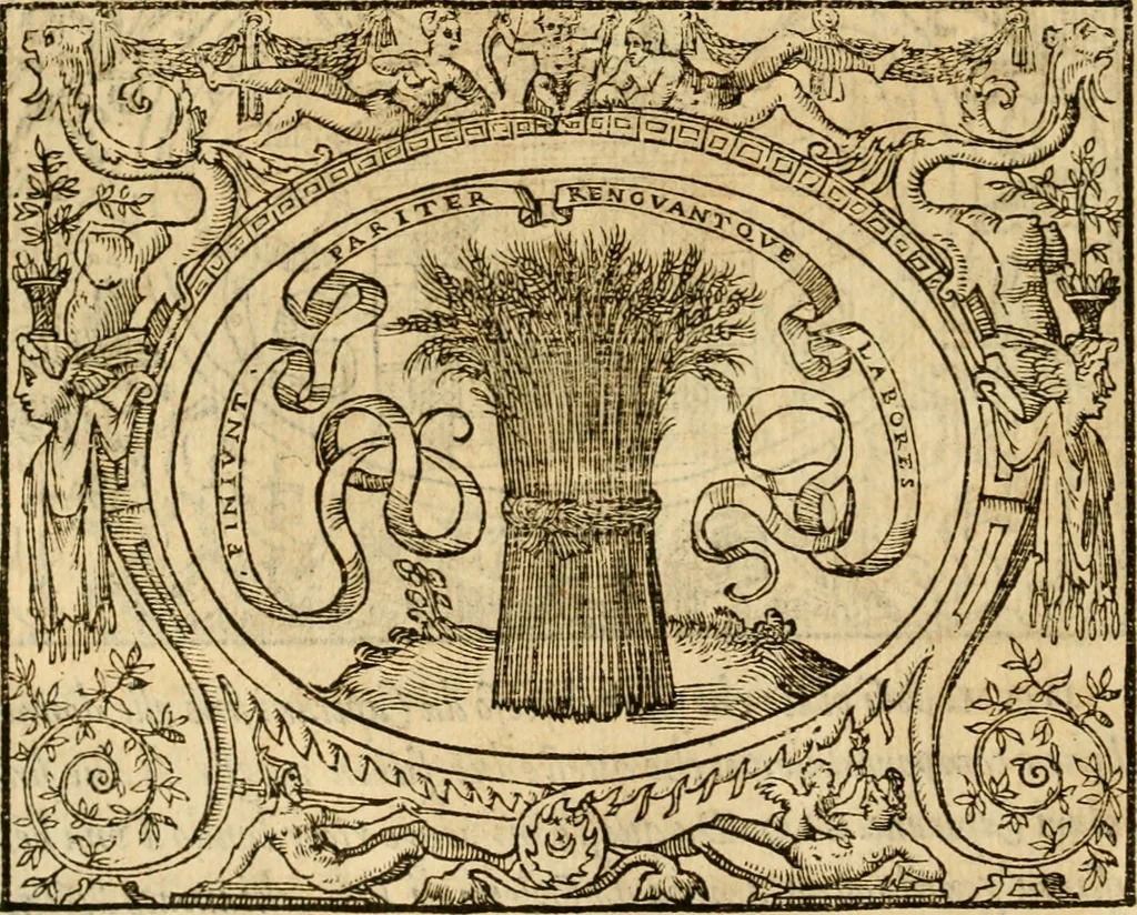 An illustration from Dialogo dell'imprese militari et amorose di monsignor Giovio, vescouo di Nocera : con vn ragionamento di messer Lodouico Domenichi nel medesimo soggetto ; con la tavola, 1559, leaf 107