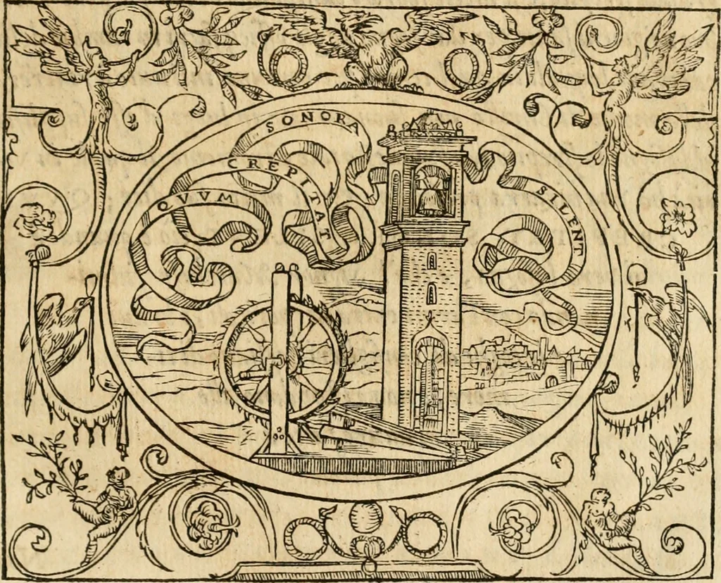 An illustration from Dialogo dell'imprese militari et amorose di monsignor Giovio, vescouo di Nocera : con vn ragionamento di messer Lodouico Domenichi nel medesimo soggetto ; con la tavola, 1559, leaf 114